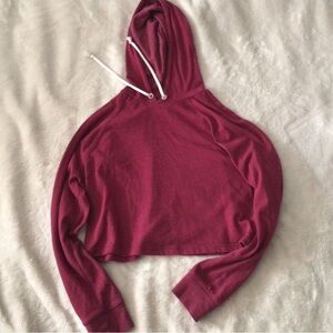 H&M Wine Colored Cropped Hoodie